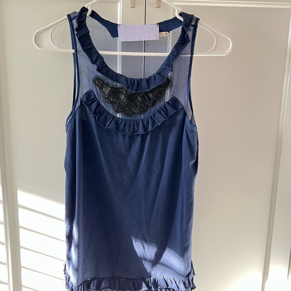 Elegant Blue Sleeveless Top
